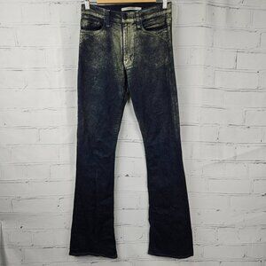 Hudson Women's 27 Metallic Finish Flare Leg Jeans